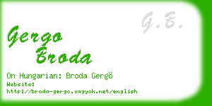 gergo broda business card